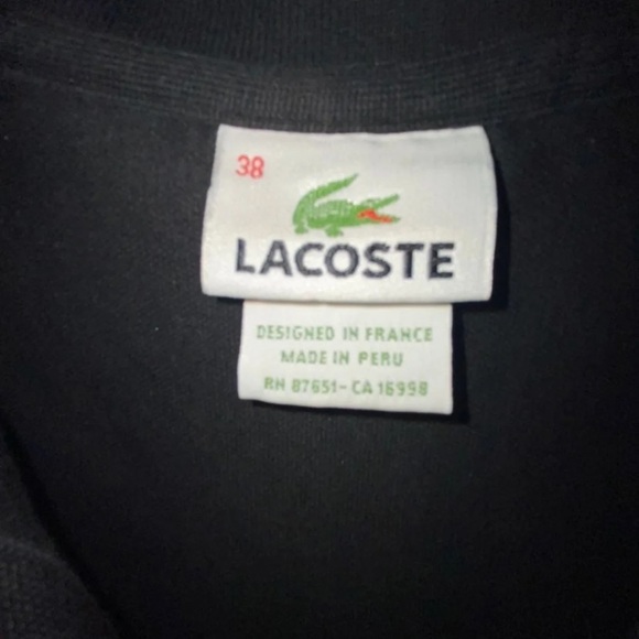 Lacoste crop polo top black cropped polo - Picture 3 of 6